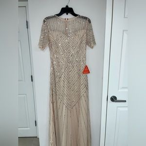 ASOS Blush Sequins Gown Frock & Frill short sleeve maxi dress sequin Blush Pink!